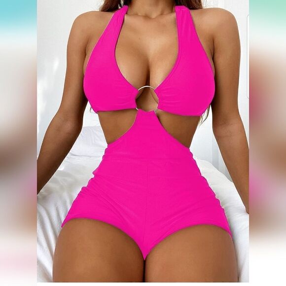 Swimsuit Cut Out Halter One Piece xs new with tags - Picture 1 of 14
